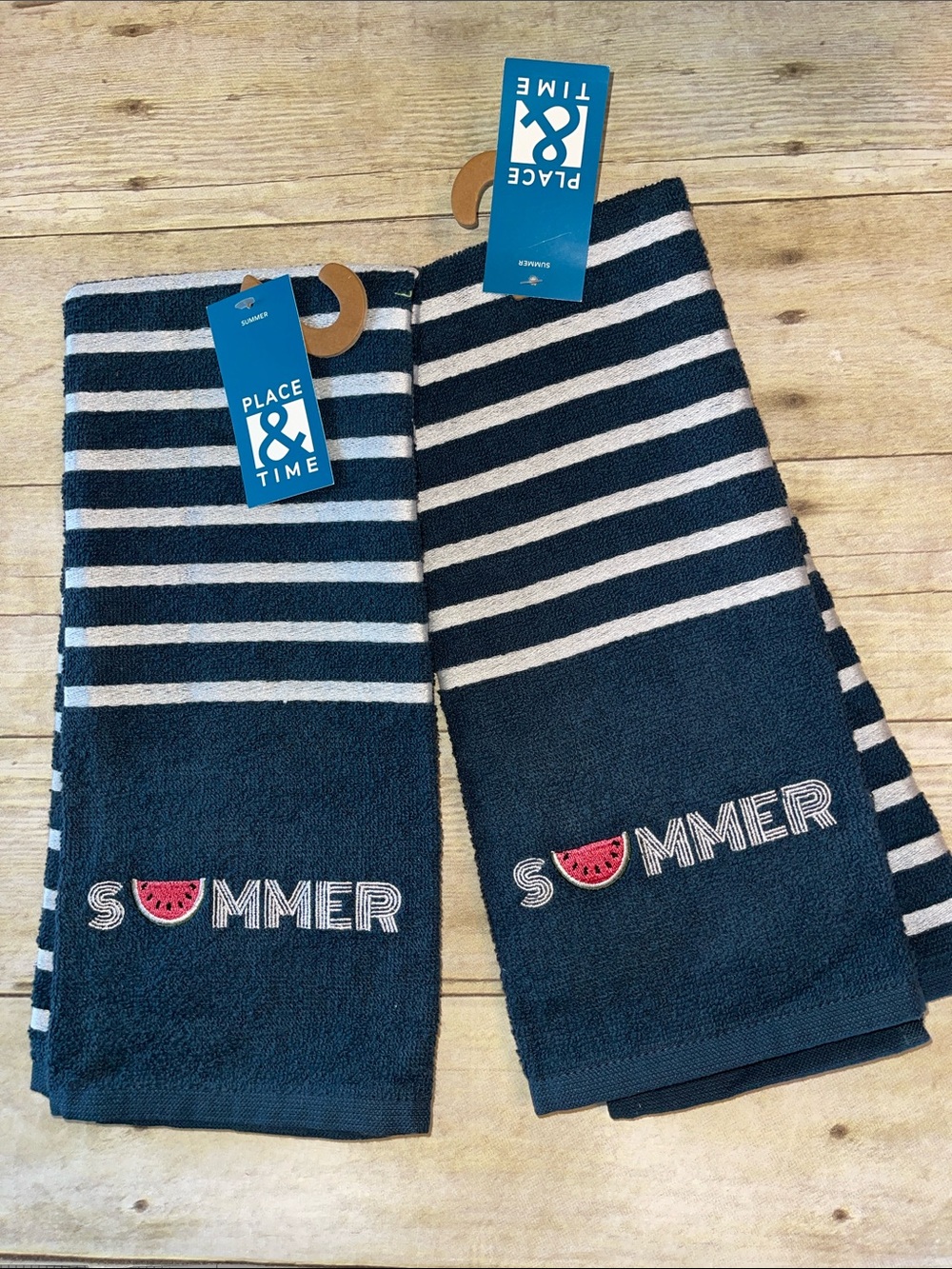 Set of Two Cotton Polyester Blend Towels NWT